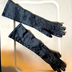Vintage Black satin gloves